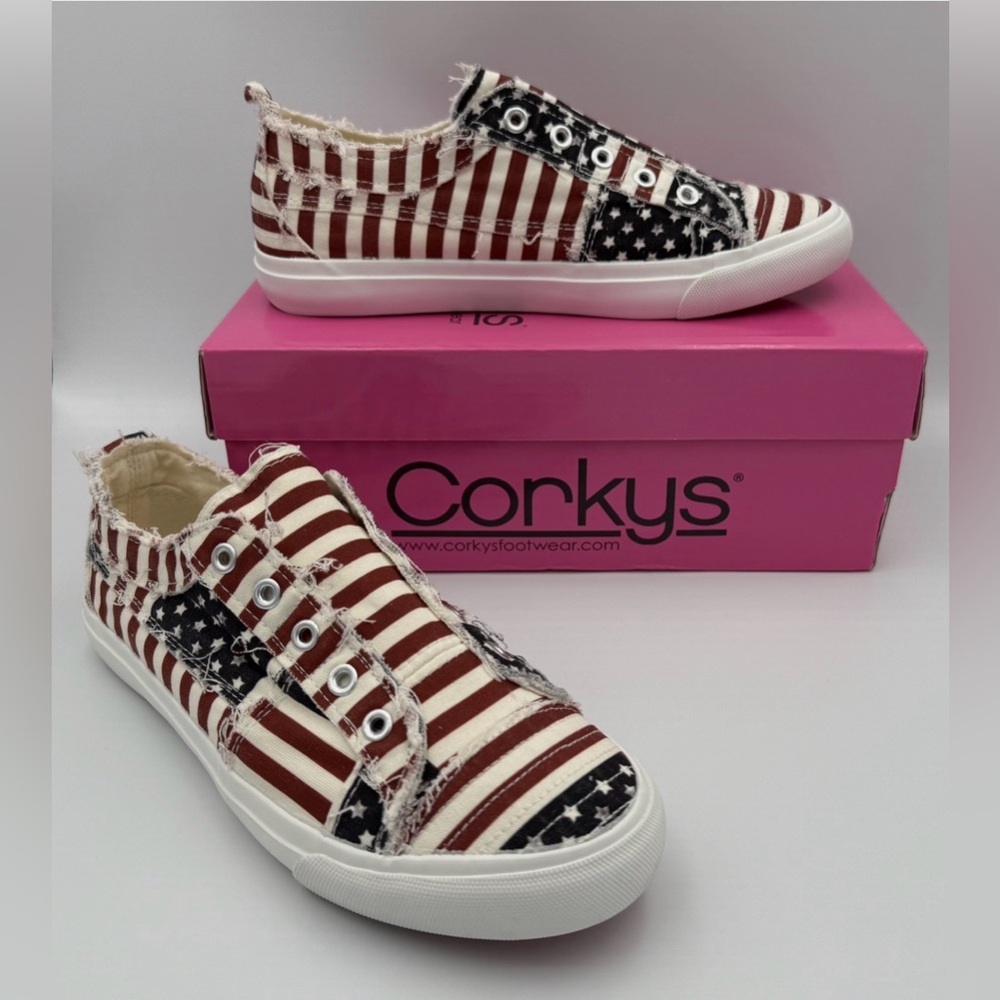 Corkys Patriotic Striped Sneakers